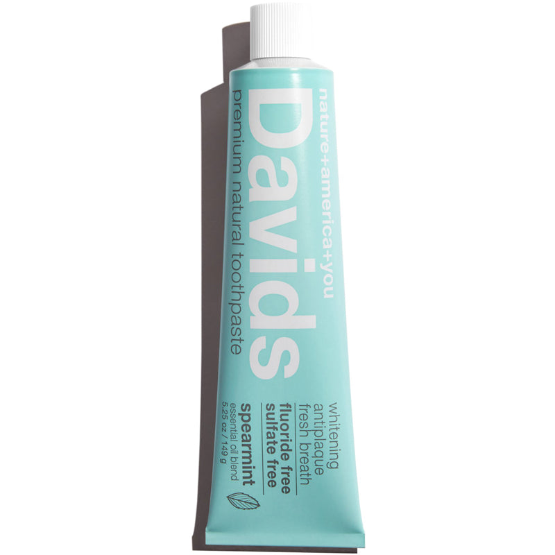 David's spearmint toothpaste in a metal tube